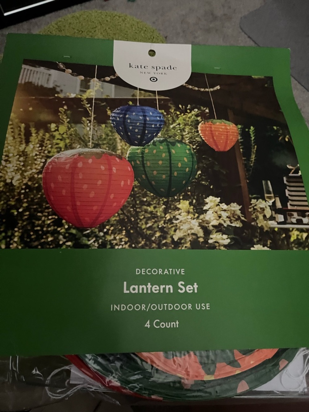kate spade colorful decorative lantern set in red, blue, green, orange